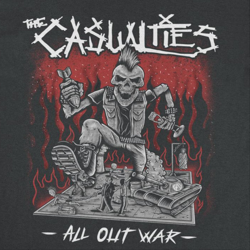 The Casualities All Out War Front Black T-Shirt