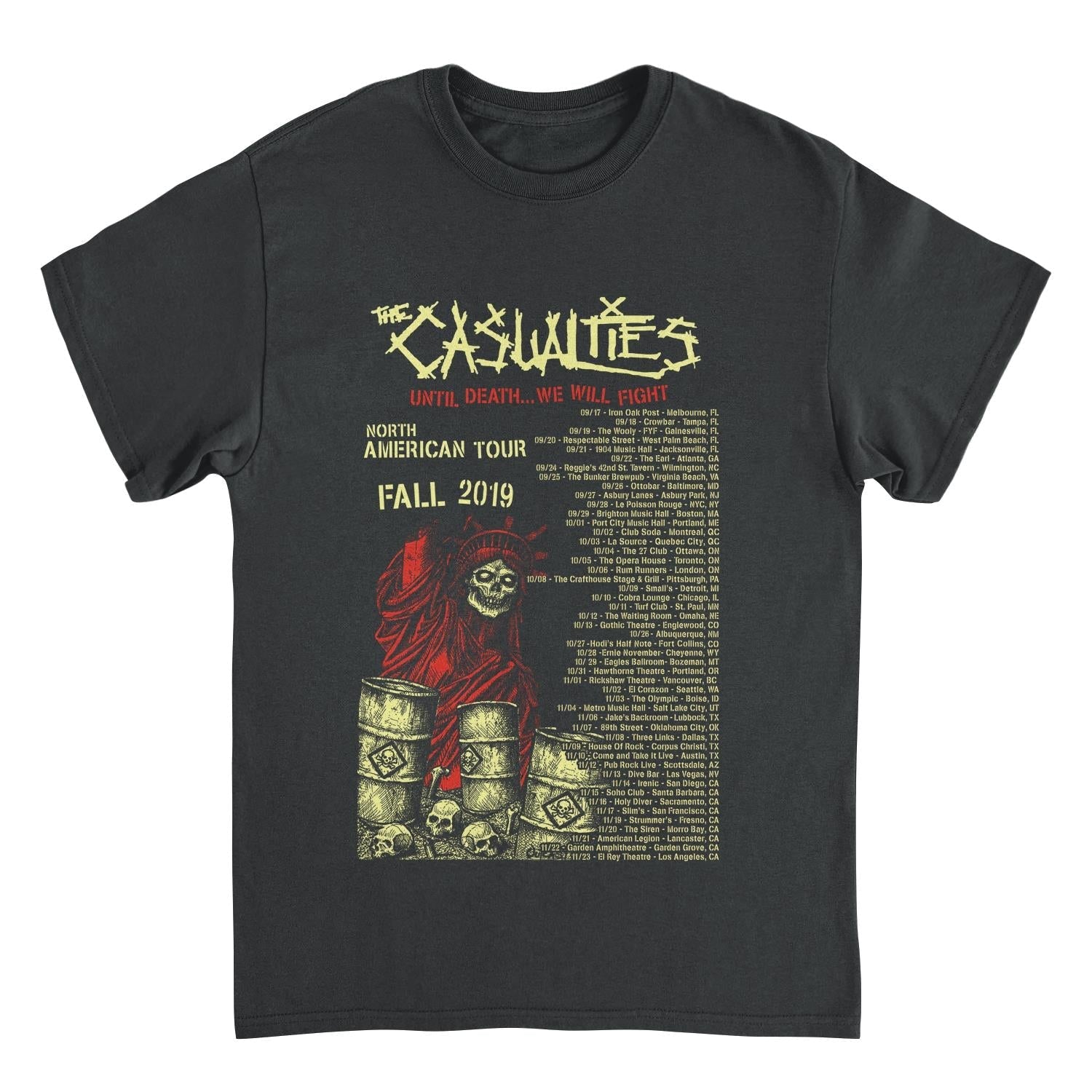 The Casualities Until Death Tour Back Black T-Shirt