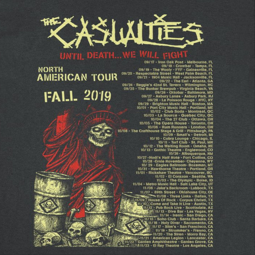 The Casualities Until Death Tour Back Black T-Shirt