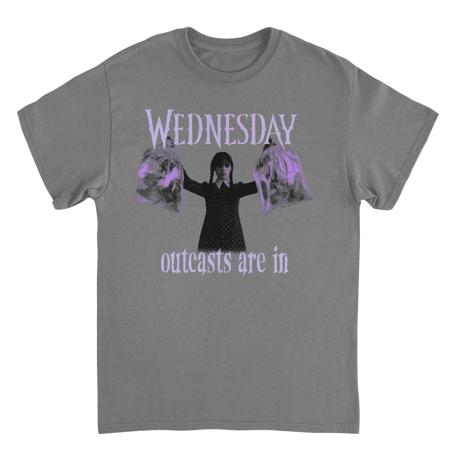 Wednesday Outcasts Are In Charcoal Gray T-Shirt