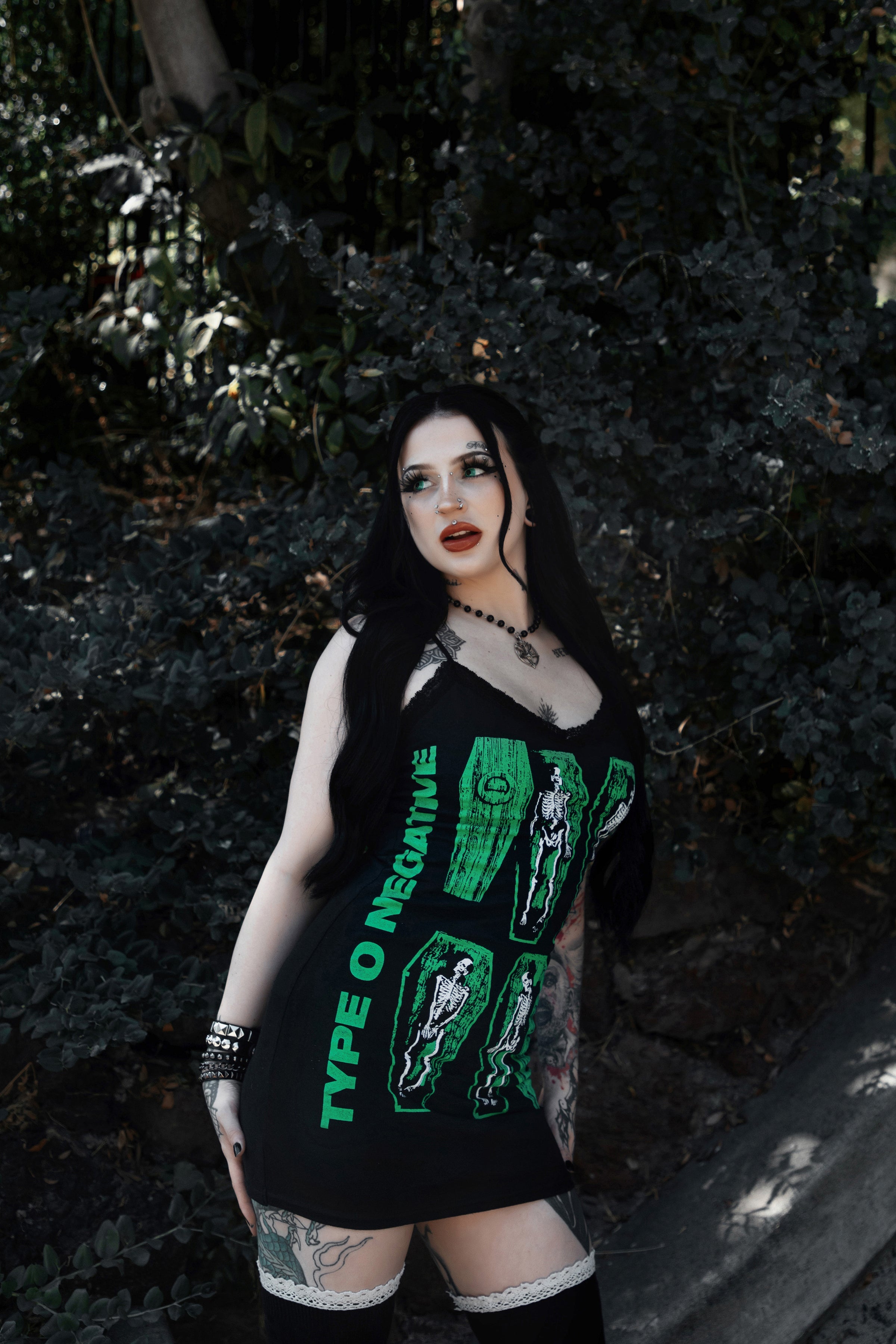 Vera's Eyecandy Type O' Negative Lace Strap Dress