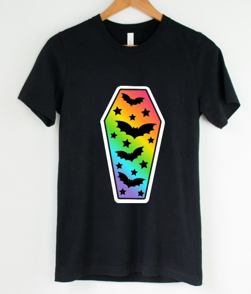 Witchwood Rainbow Batty Coffin T-Shirt