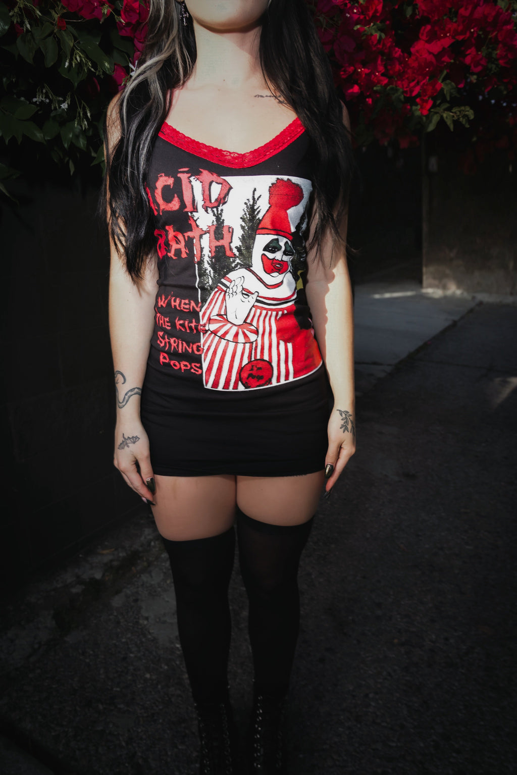 Vera's Eyecandy ACID BATH Red Lace Strap Dress