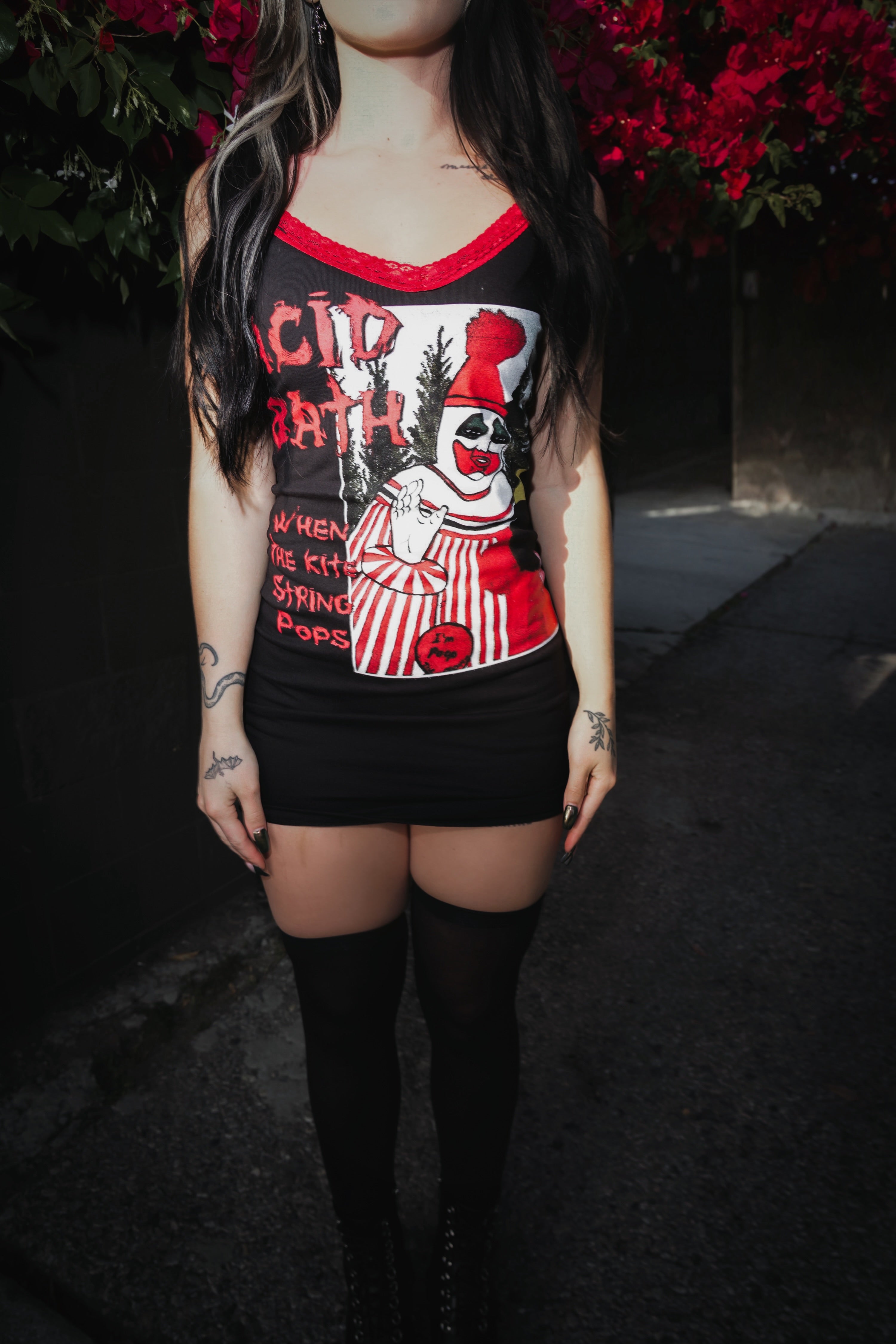 Vera's Eyecandy ACID BATH Red Lace Strap Dress