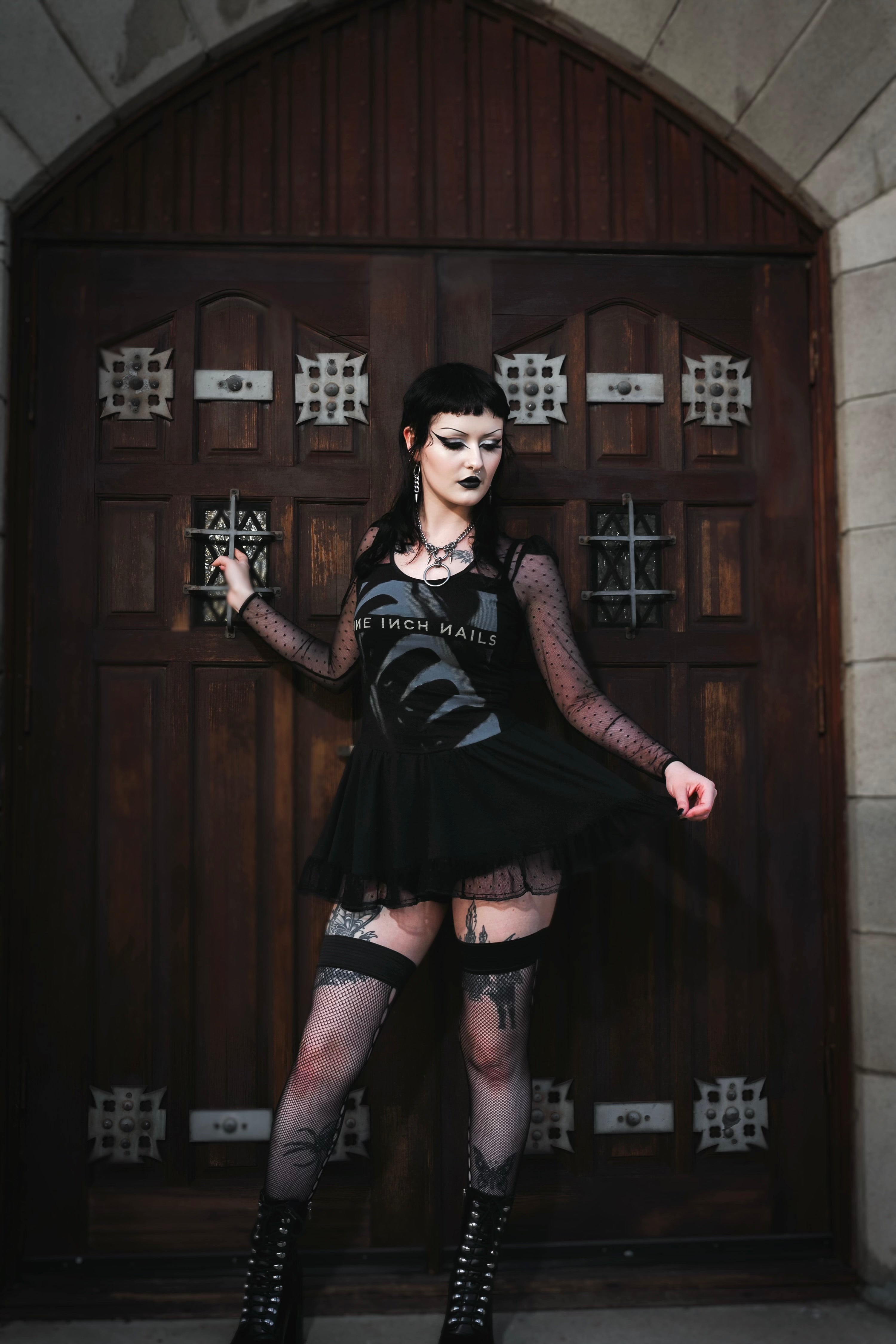 Vera's Eyecandy NIN Ballerina Metal Dress