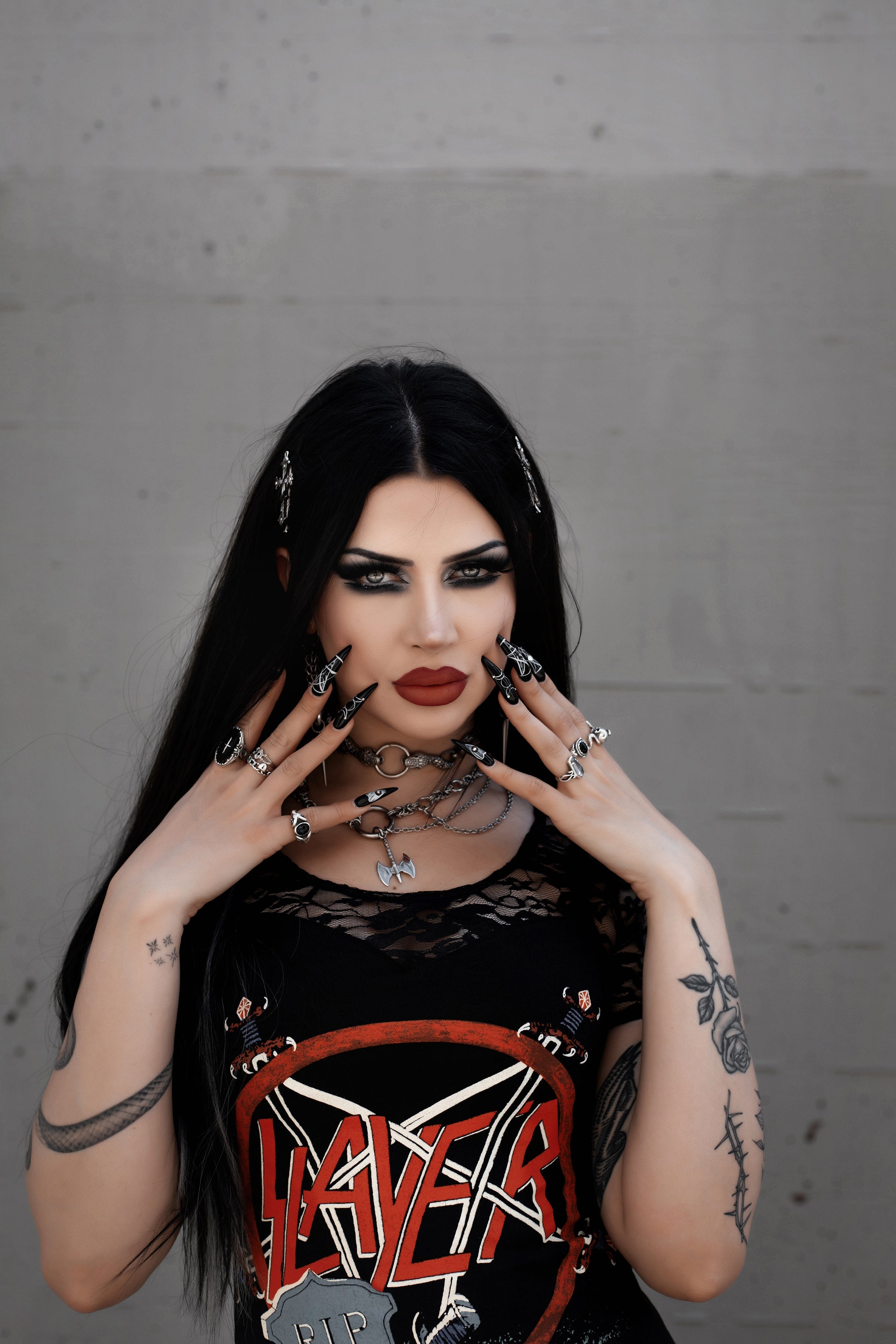 Vera's Eyecandy Slayer Lace Metal Dress