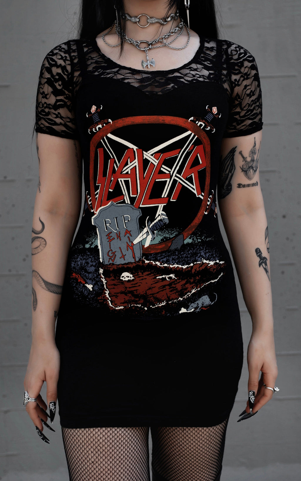 Vera's Eyecandy Slayer Lace Metal Dress