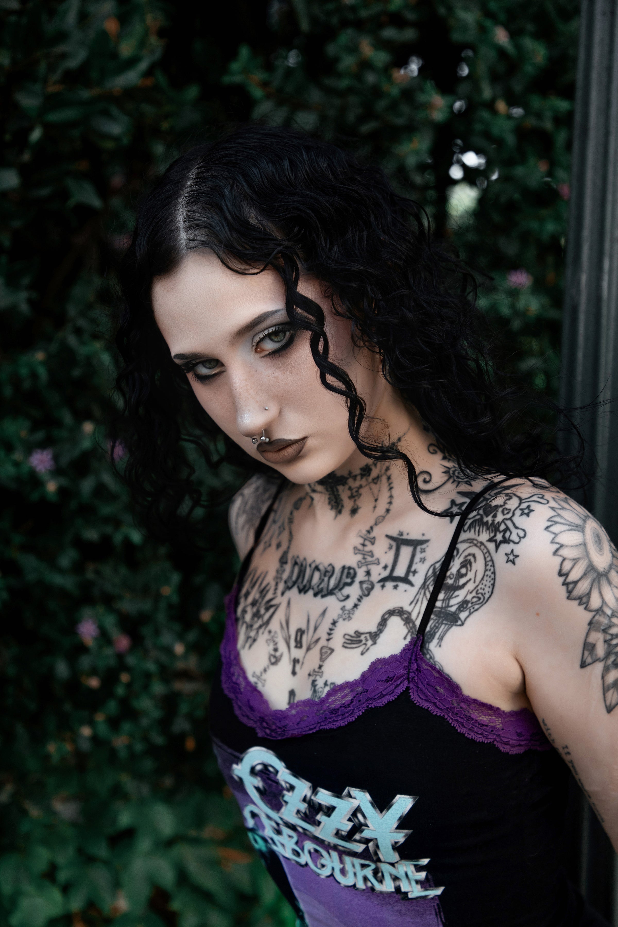 Vera's Eyecandy Ozzy Purple Lace Strap Dress