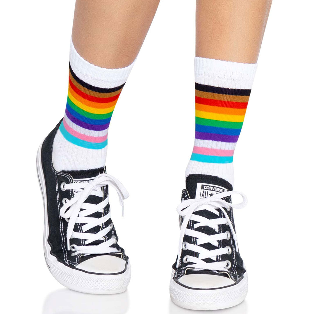 Leg Avenue Pride Stripe Crew Socks