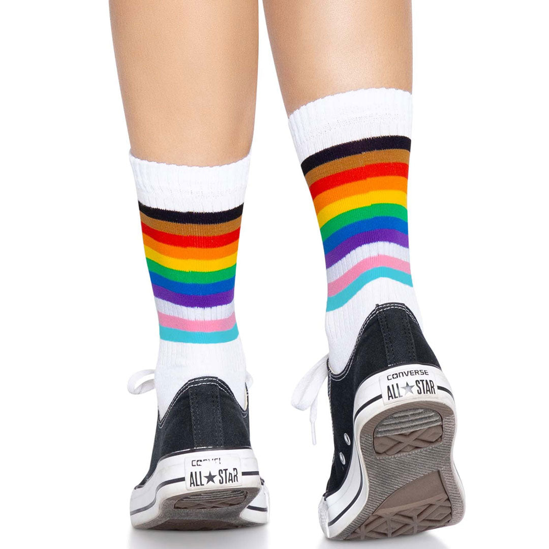 Leg Avenue Pride Stripe Crew Socks