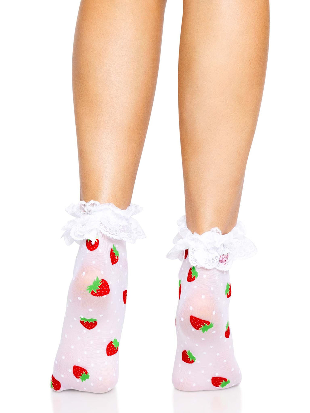 Leg Avenue Strawberry Ruffle Ankle Socks
