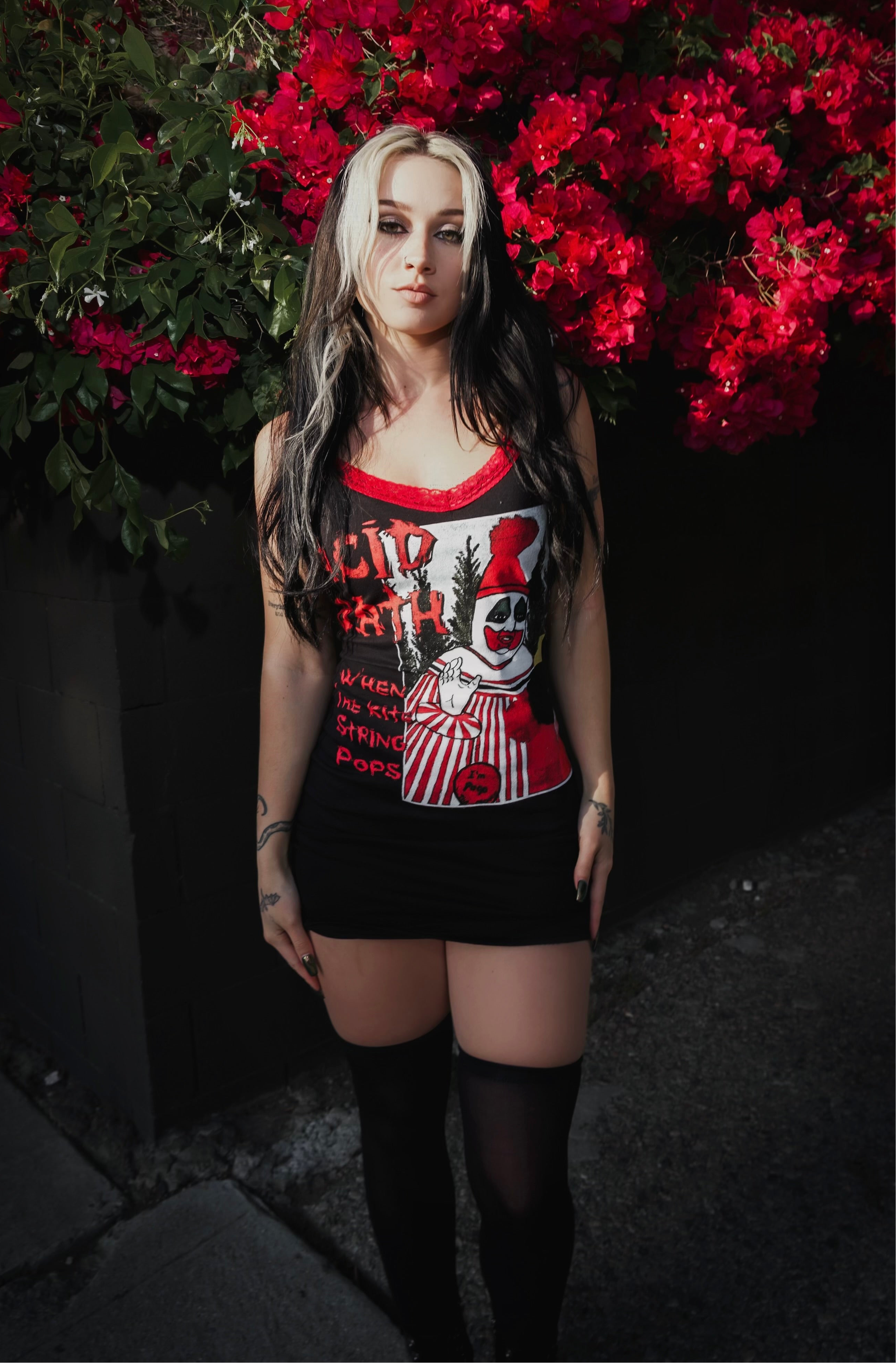 Vera's Eyecandy ACID BATH Red Lace Strap Dress