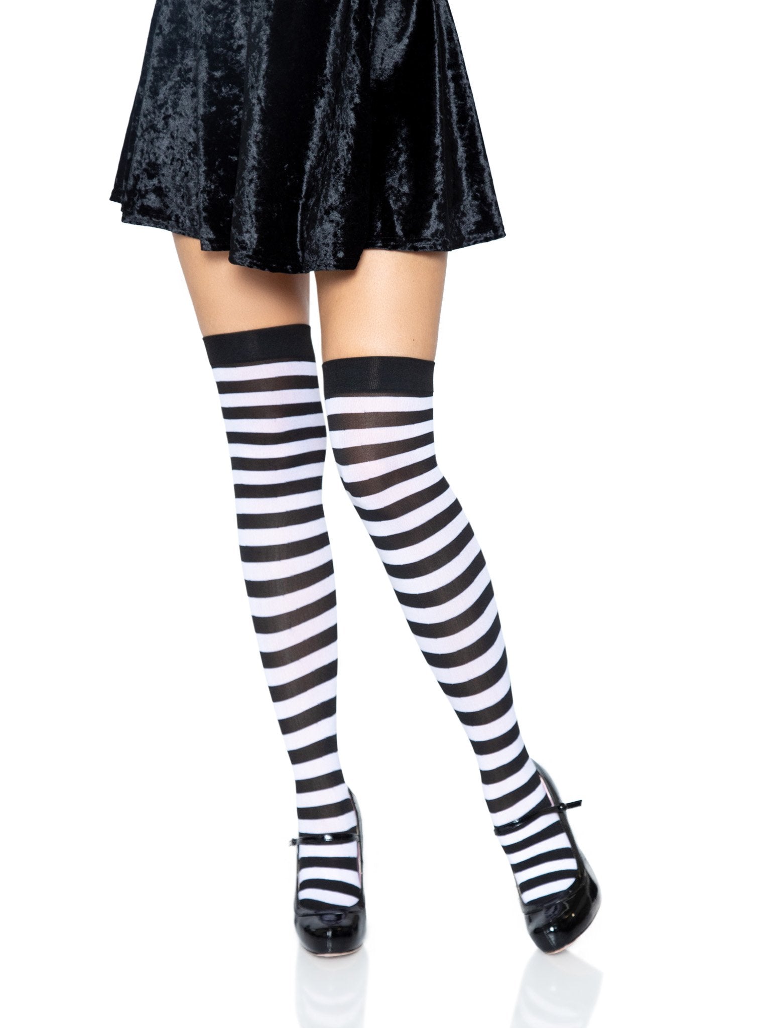 Leg Avenue Cari Striped Thigh High Socks