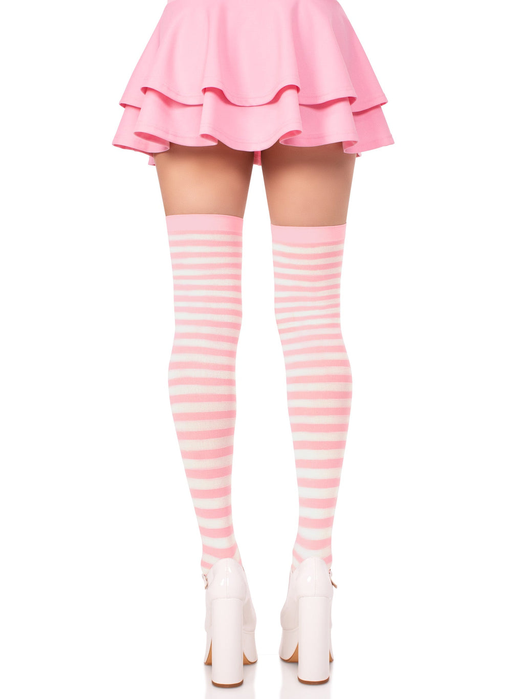 Leg Avenue Cari Striped Thigh High Socks