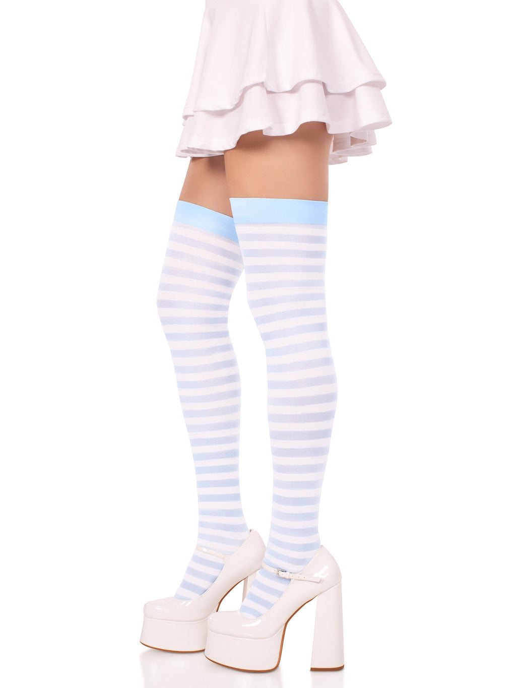 Leg Avenue Cari Striped Thigh High Socks