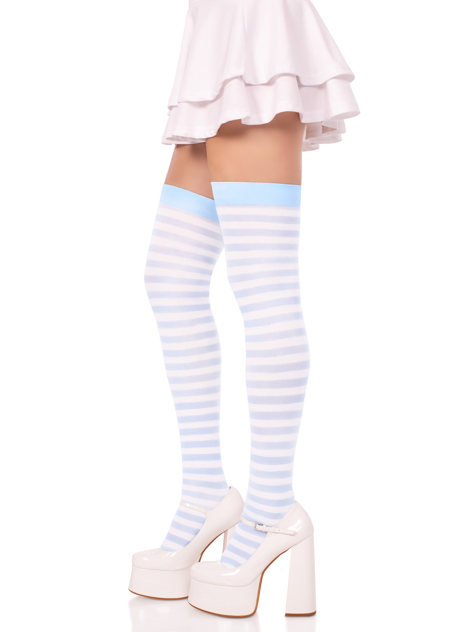 Leg Avenue Cari Striped Thigh High Socks