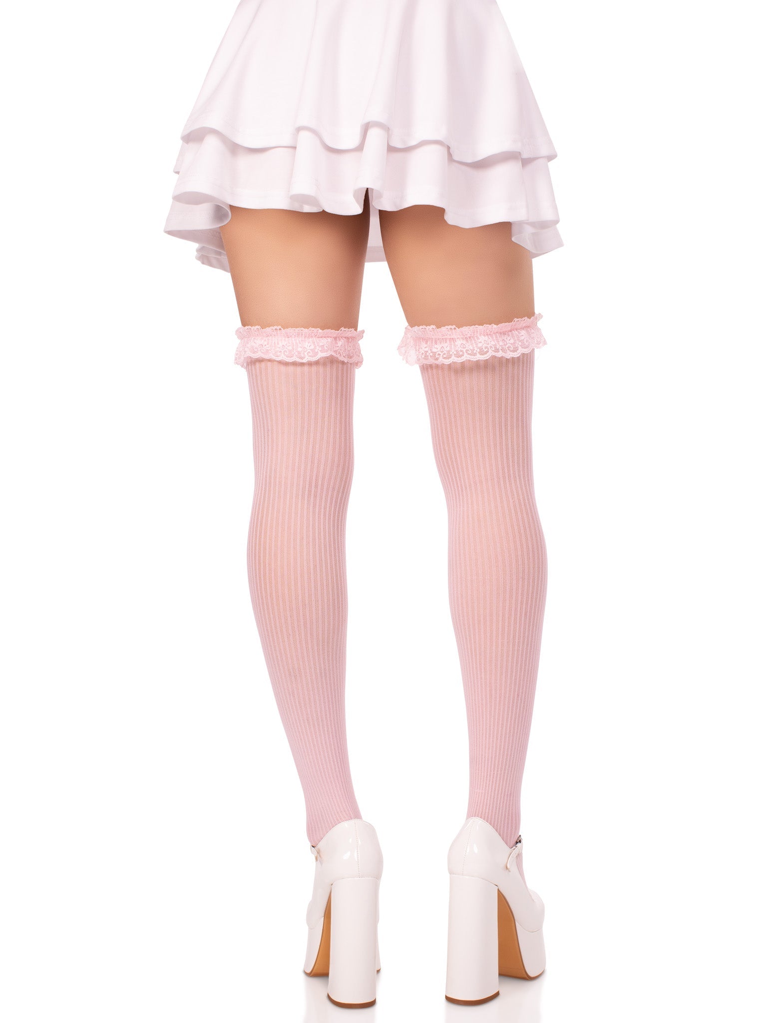 Leg Avenue Calliope Striped Thigh High Bow Stockings