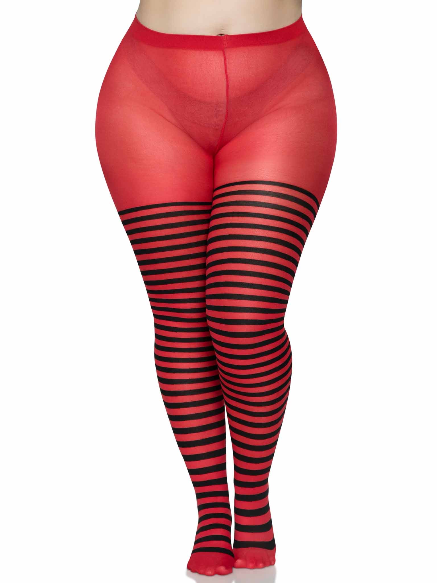 Leg Avenue Plus Jada Striped Women's Tights