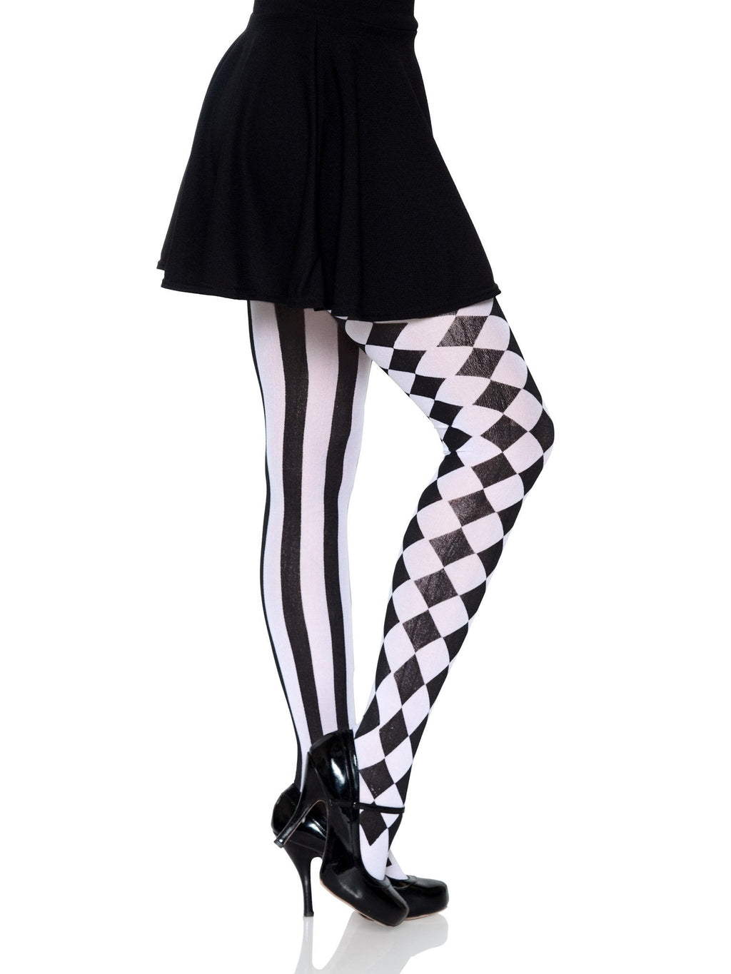 Leg Avenue Aura Harlequin Stripe Diamond Tights