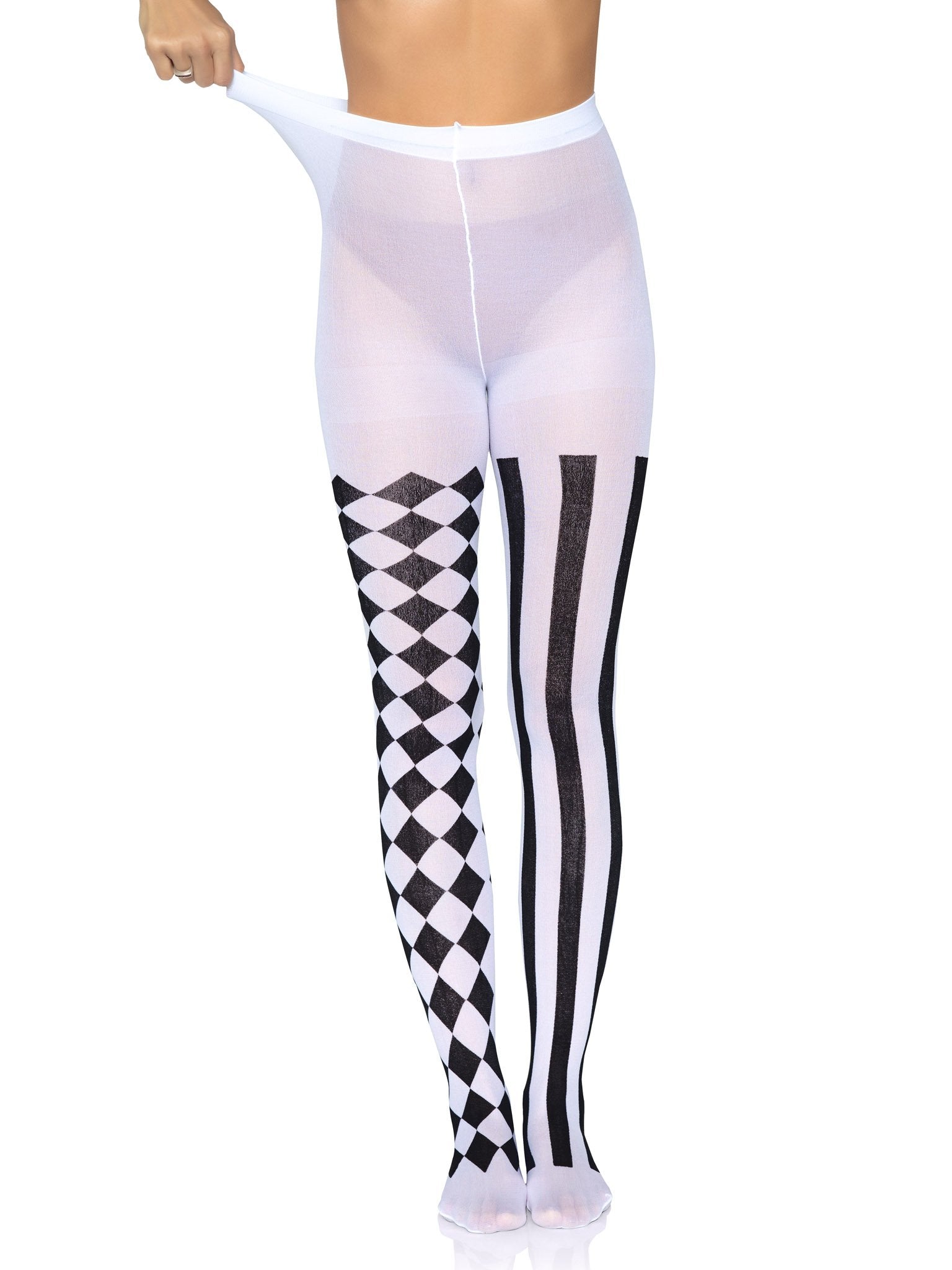 Leg Avenue Aura Harlequin Stripe Diamond Tights