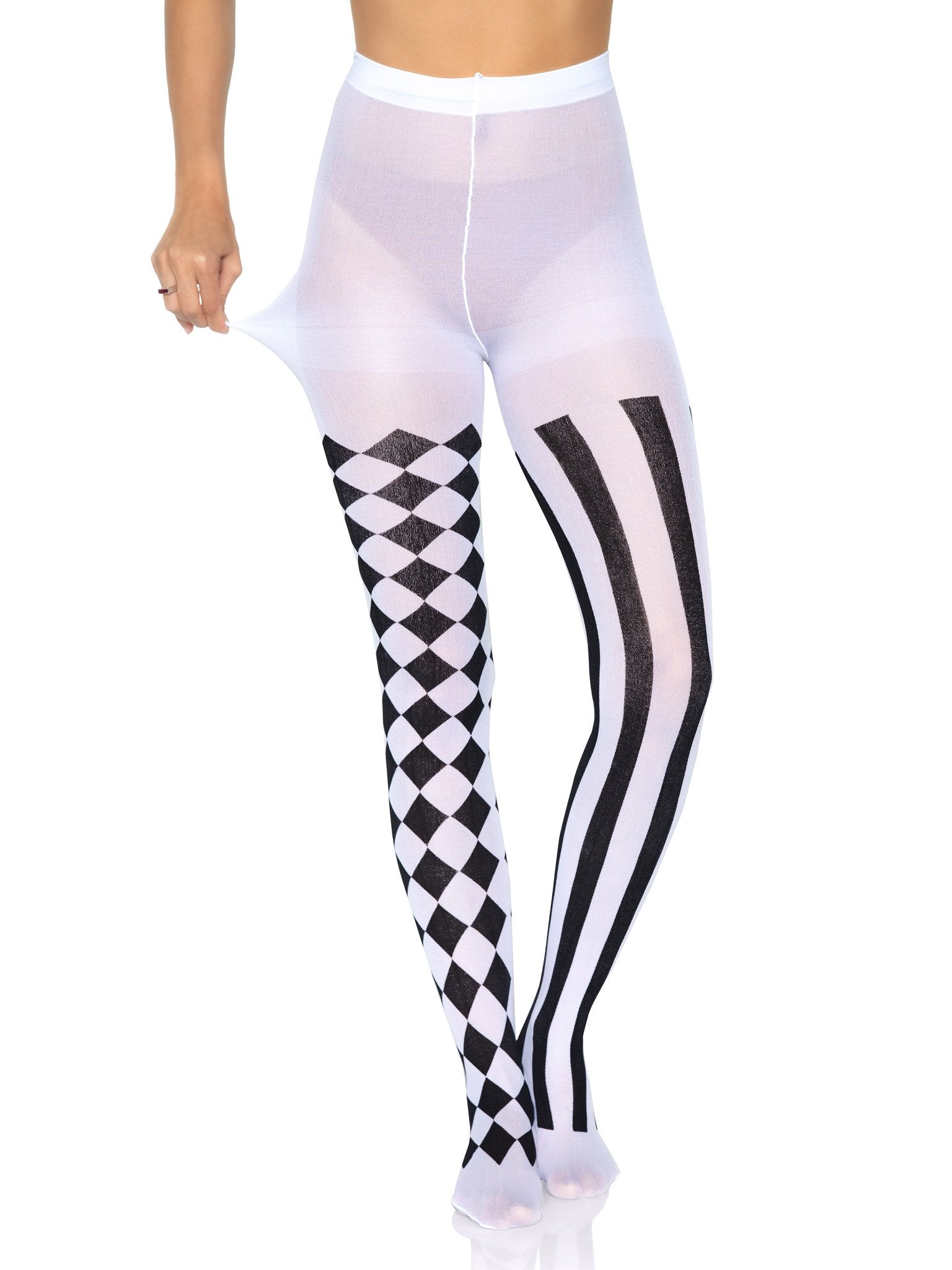 Leg Avenue Aura Harlequin Stripe Diamond Tights