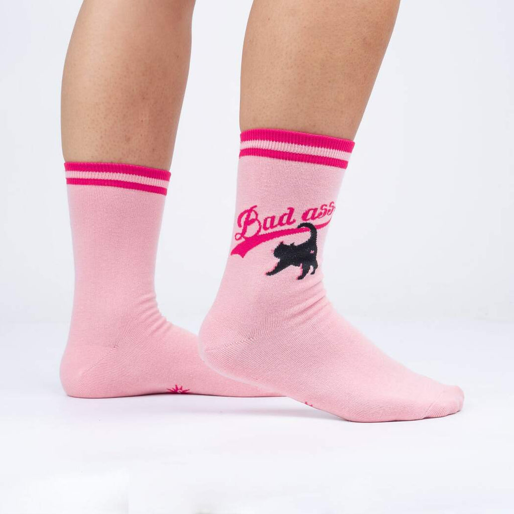 Sockologie Bad Ass Cat Pink Retro Socks