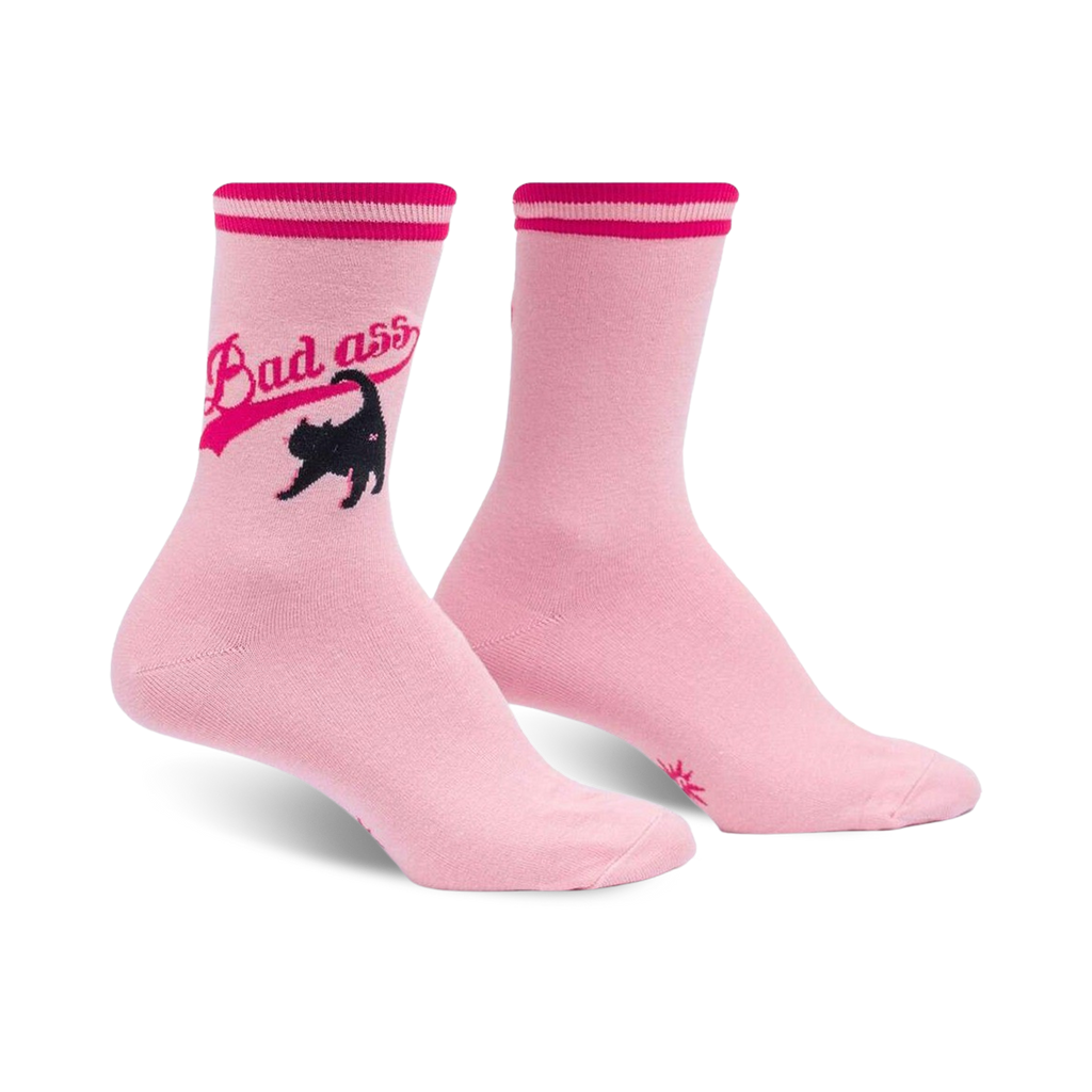 Sockologie Bad Ass Cat Pink Retro Socks