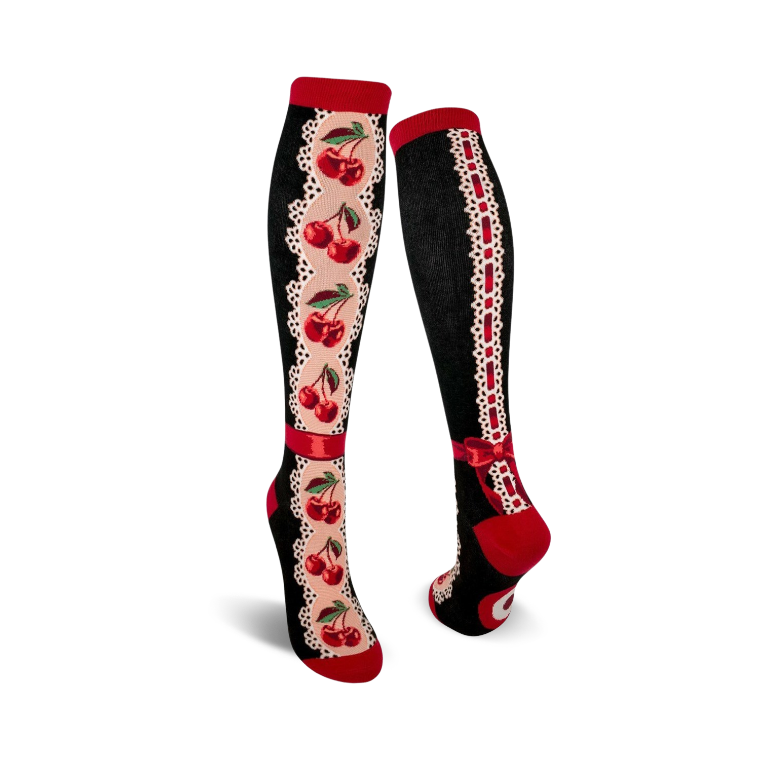 Sockologie Cherries Lace Stockings Knee Socks