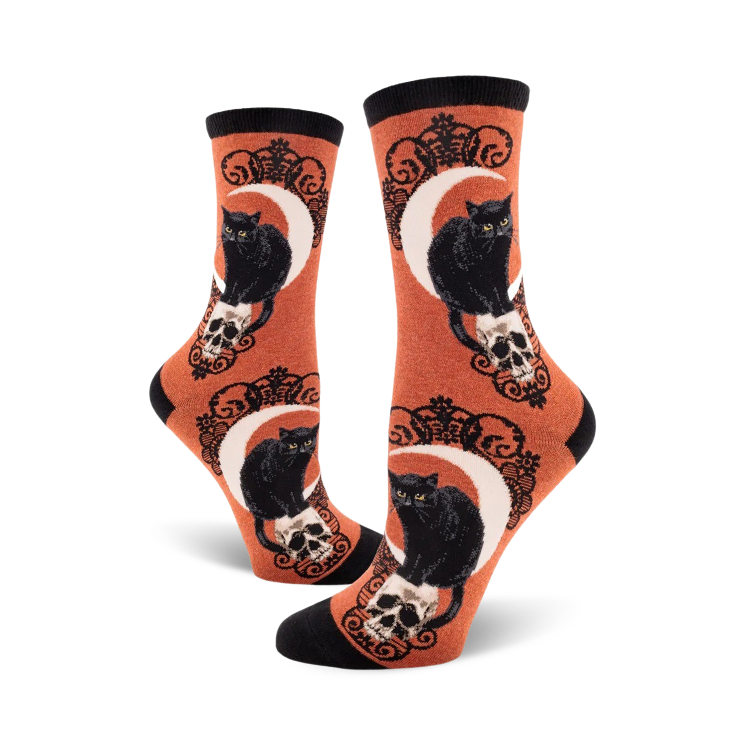 Sockologie Black Cat Moon Skull Witchy Socks
