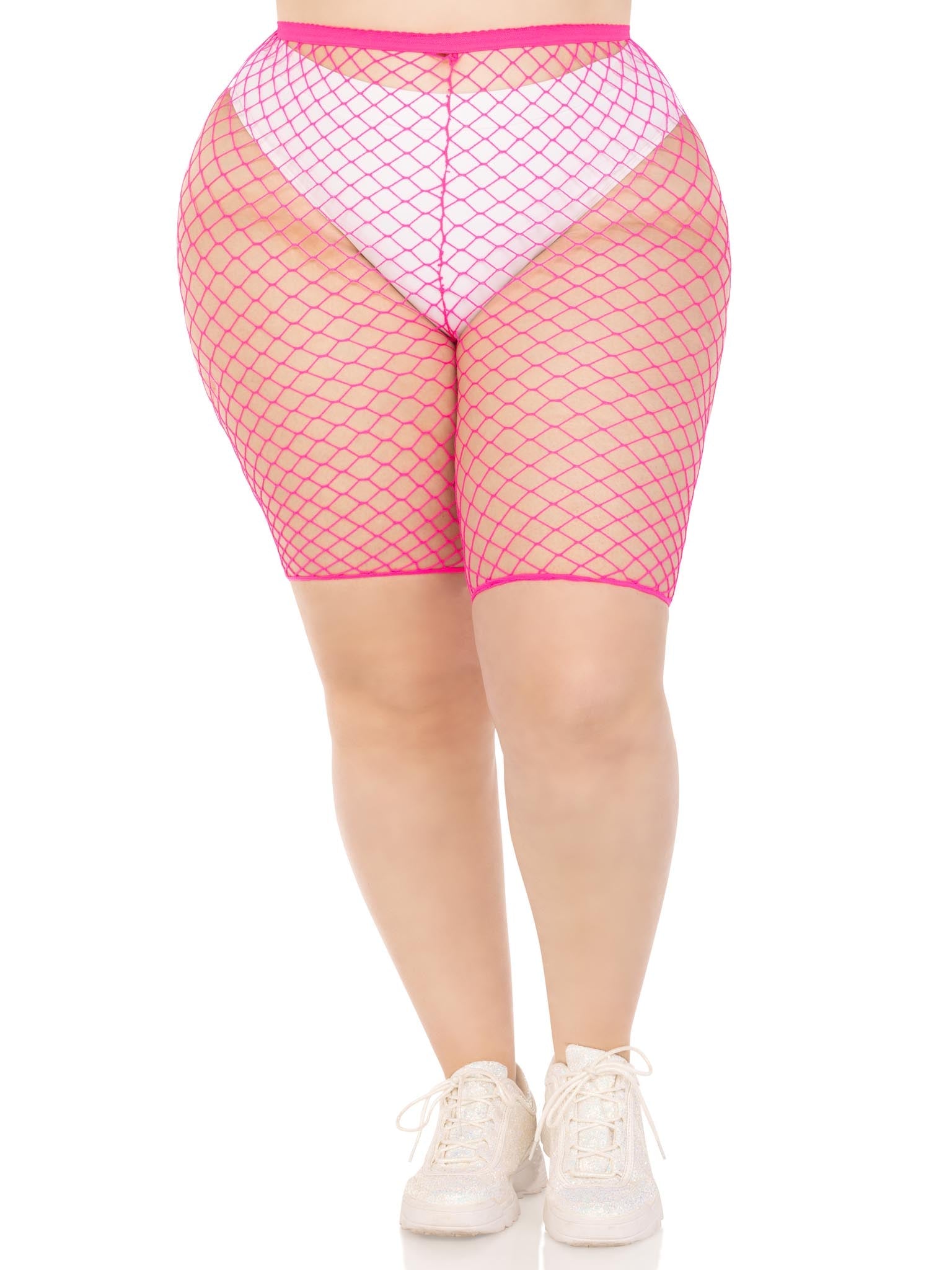 Leg Avenue Plus Troublemaker Fishnet Biker Shorts