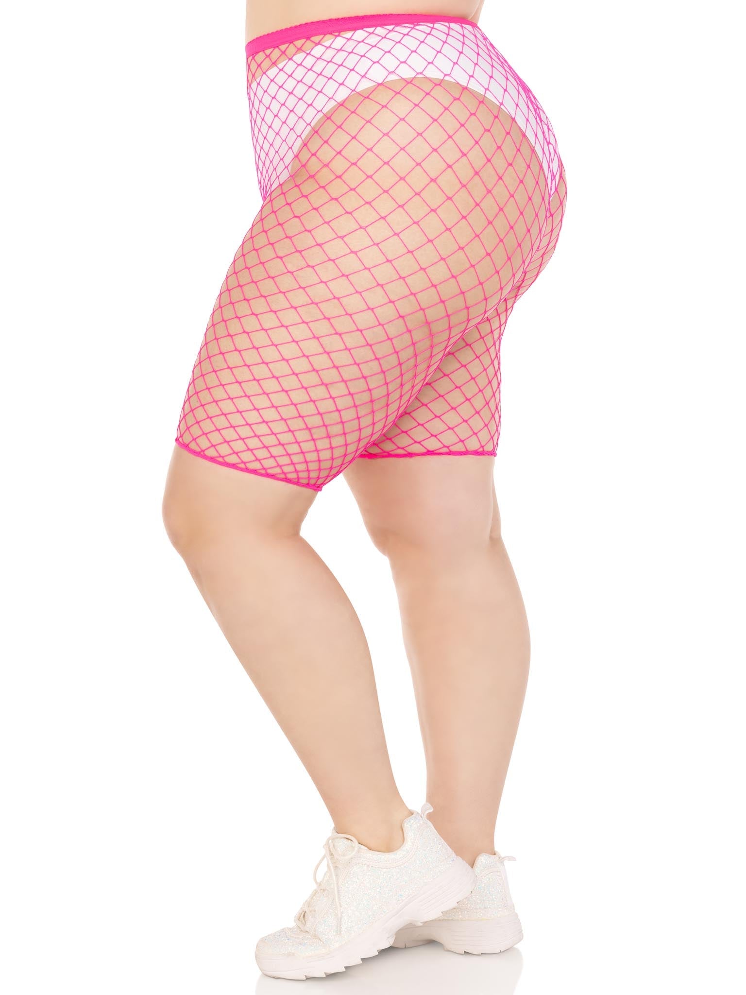 Leg Avenue Plus Troublemaker Fishnet Biker Shorts
