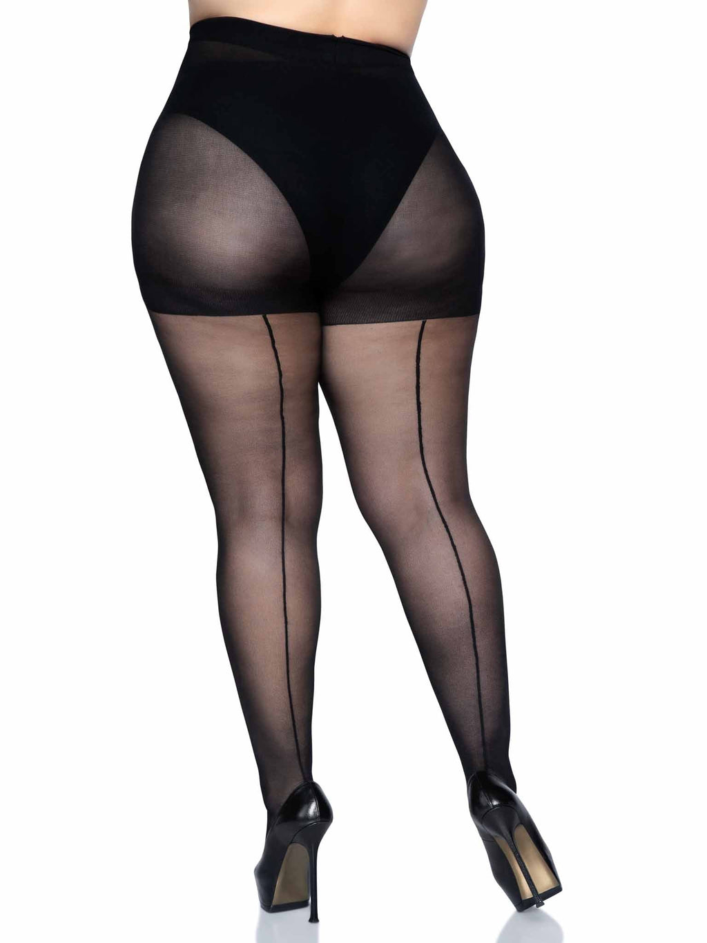 Leg Avenue Cadi Plus Sheer Backseam Pantyhose