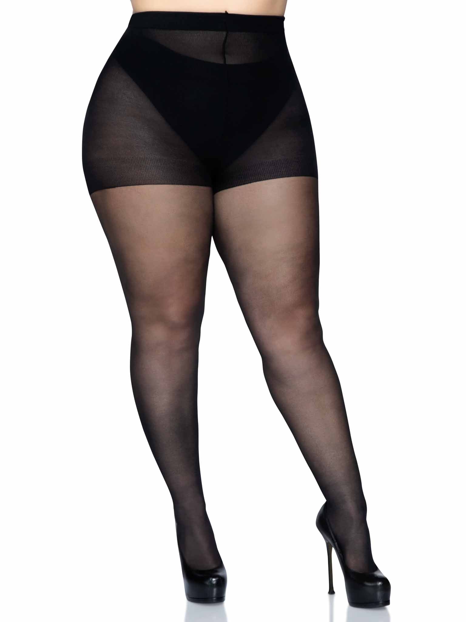 Leg Avenue Cadi Plus Sheer Backseam Pantyhose