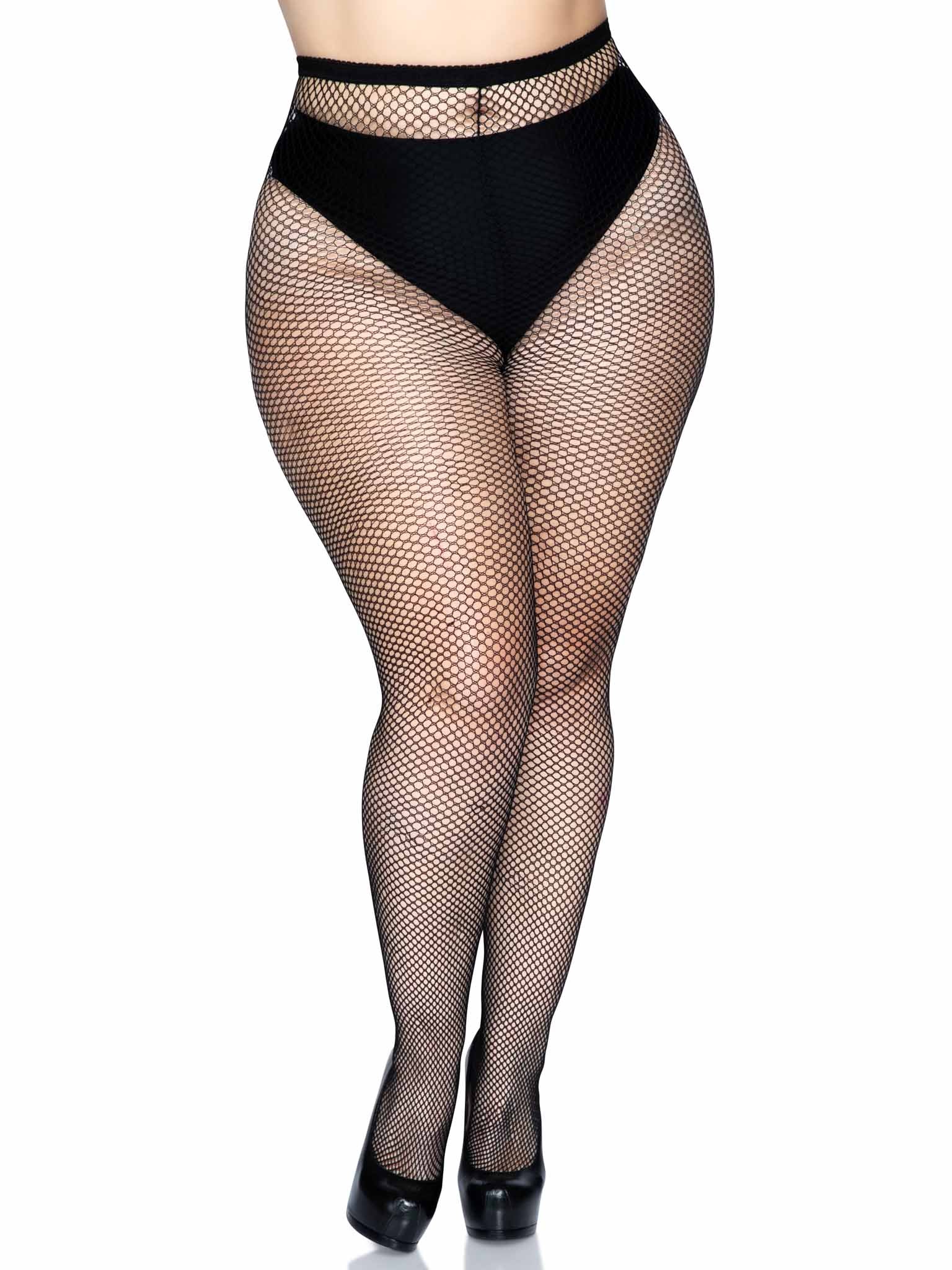 Leg Avenue Callie Plus Backseam Fishnet Tights