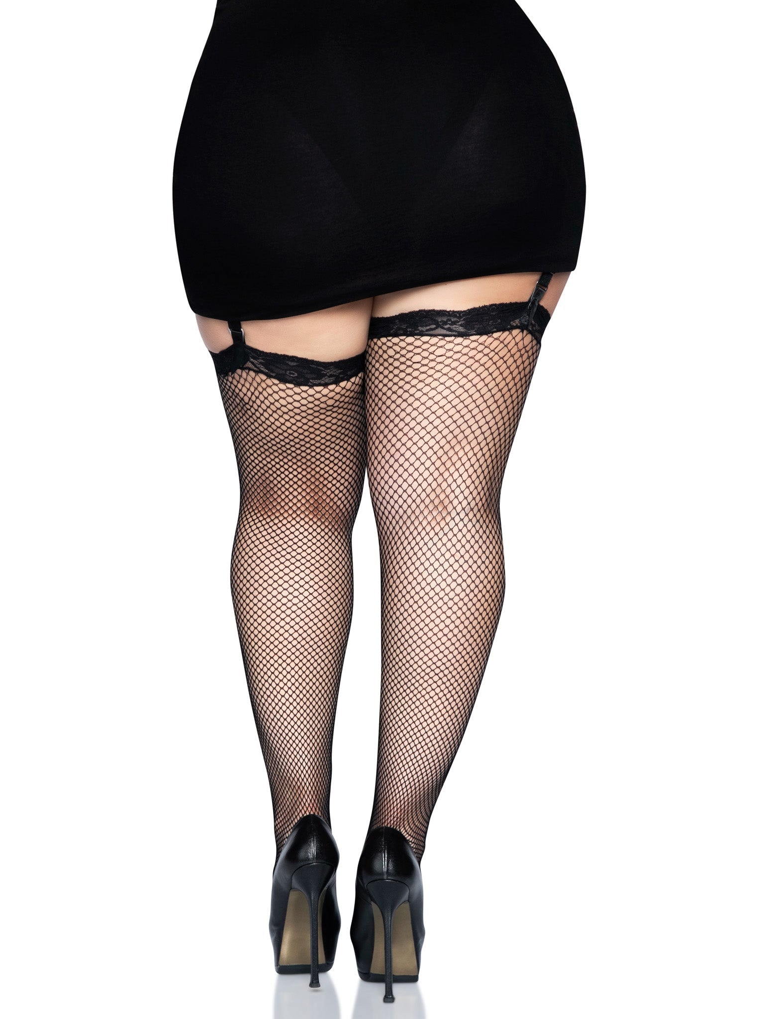Leg Avenue Gwen Plus Fishnet Thigh High Stockings