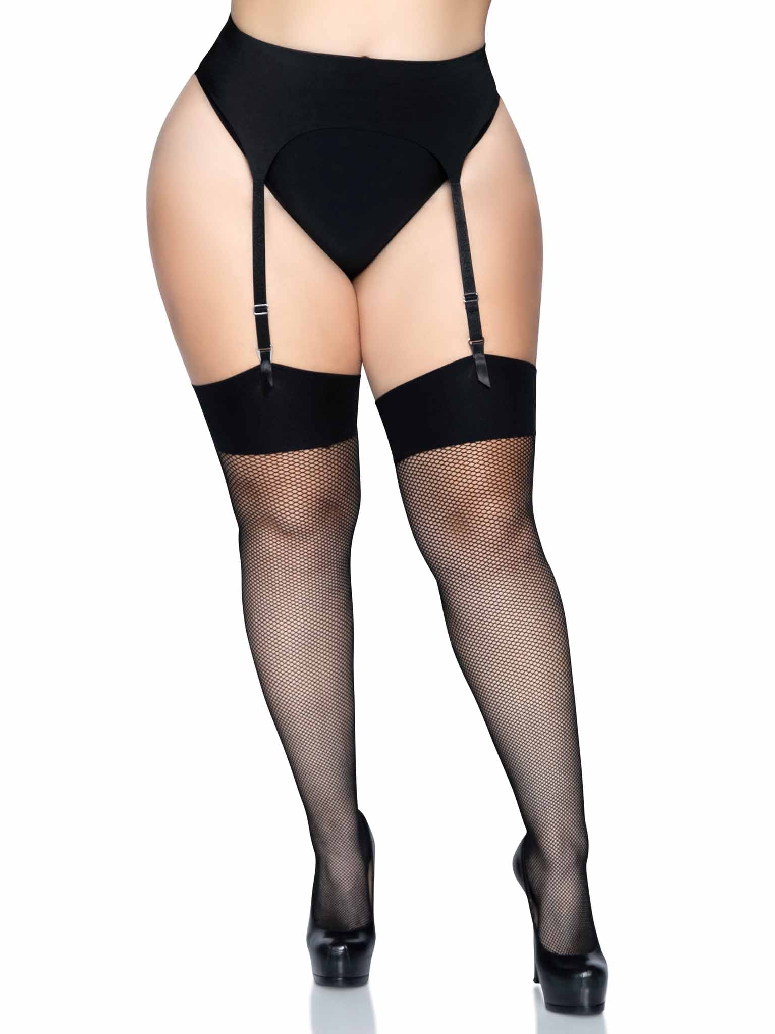 Leg Avenue Lucy Plus Fishnet Thigh High Stockings