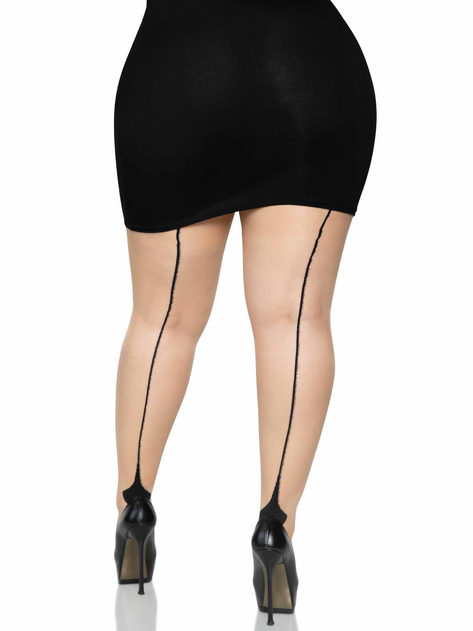 Leg Avenue Nyx Plus Cuban Heel Pantyhose