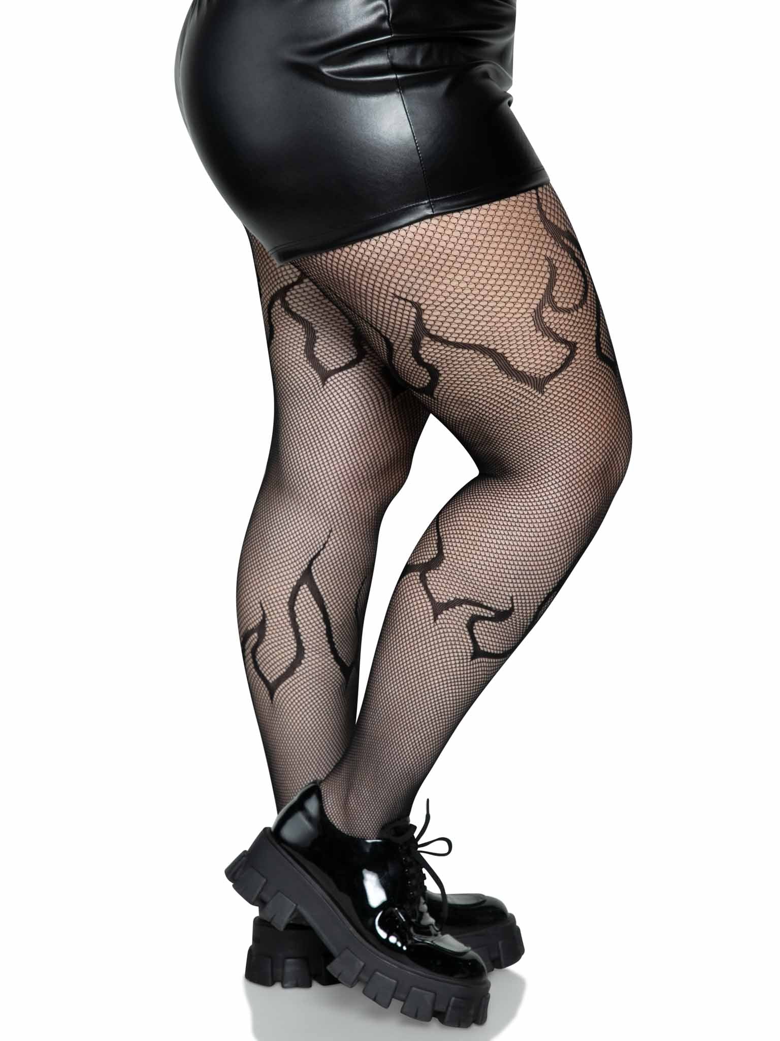 Leg Avenue Flame Plus Fishnet Tights