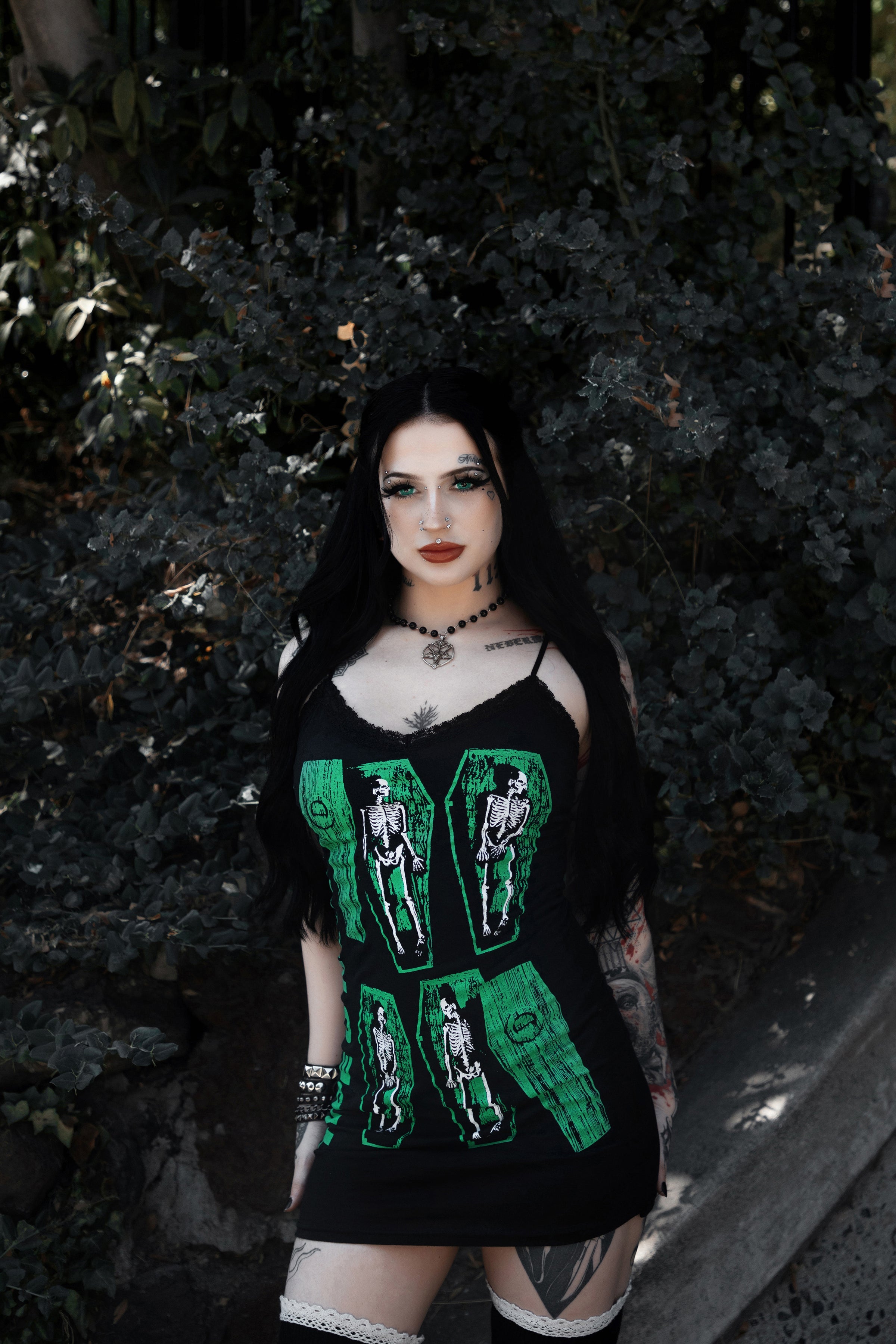 Vera's Eyecandy Type O' Negative Lace Strap Dress
