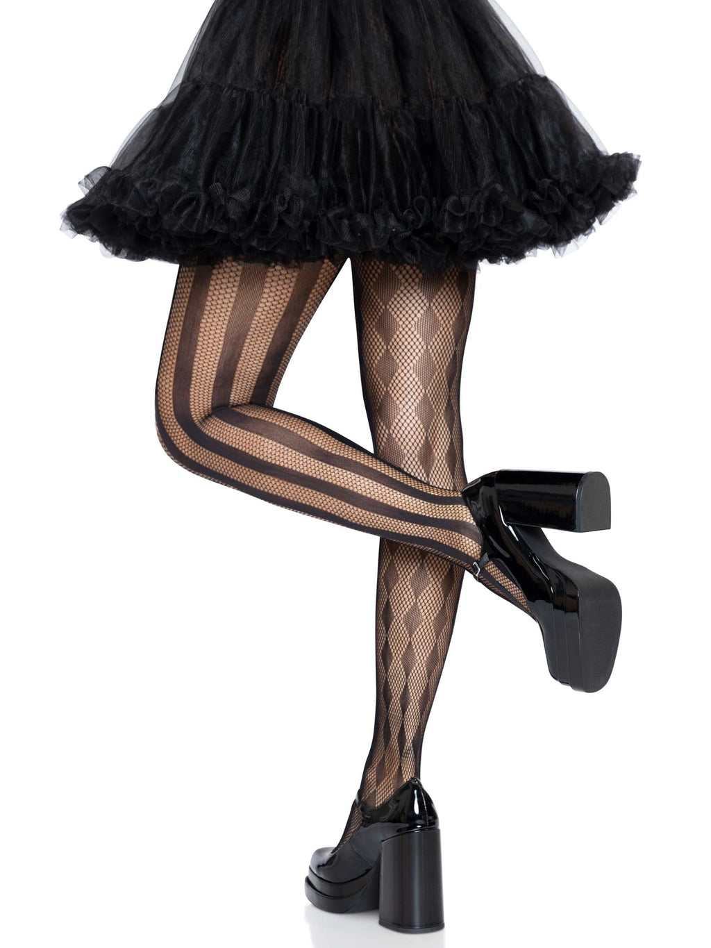 Leg Avenue Harlequin Net Stripe Diamond Tights
