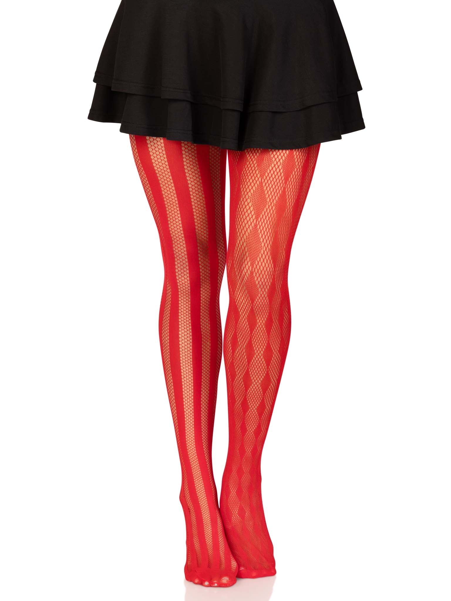 Leg Avenue Harlequin Net Stripe Diamond Tights