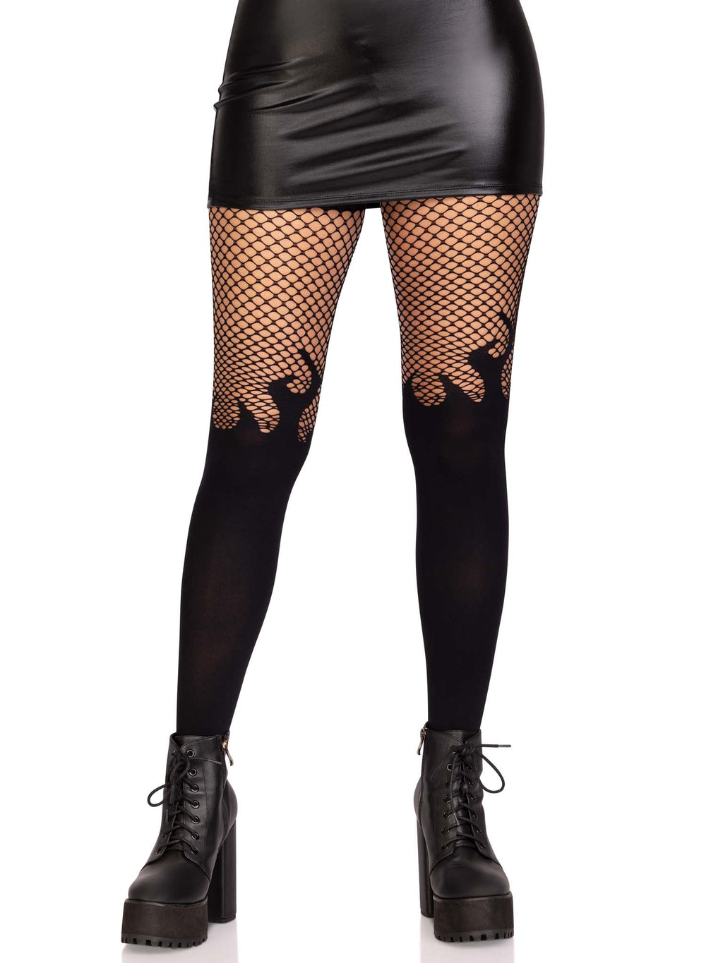 Leg Avenue Blaze Opaque Flame Fishnet Tights