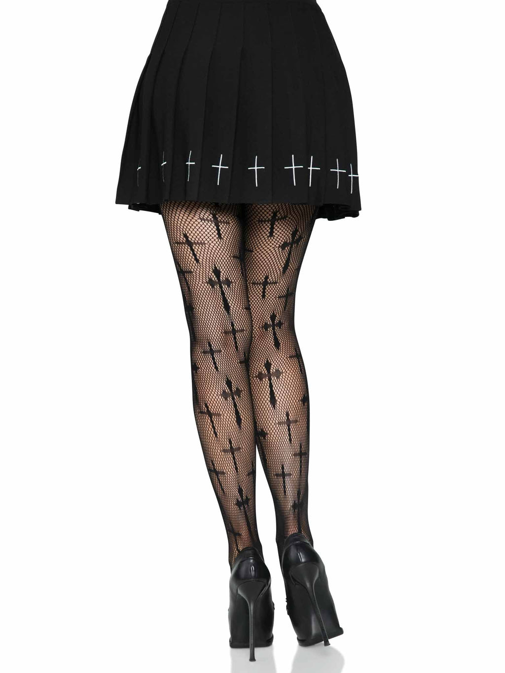 Leg Avenue Worship Me Crosses Net Tights