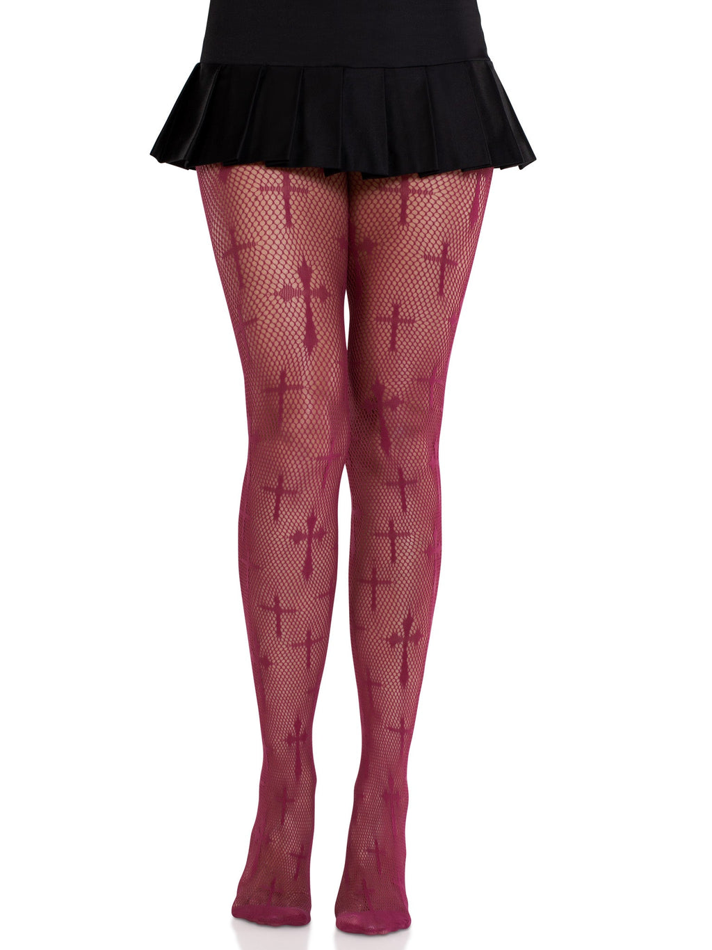 Leg Avenue Worship Me Crosses Net Tights