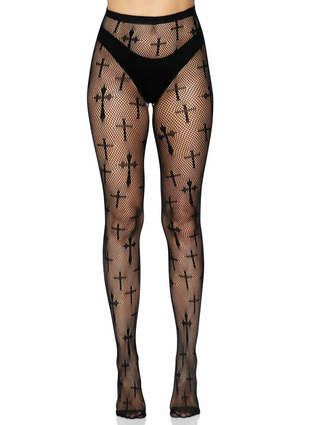 Leg Avenue Worship Me Crosses Net Tights