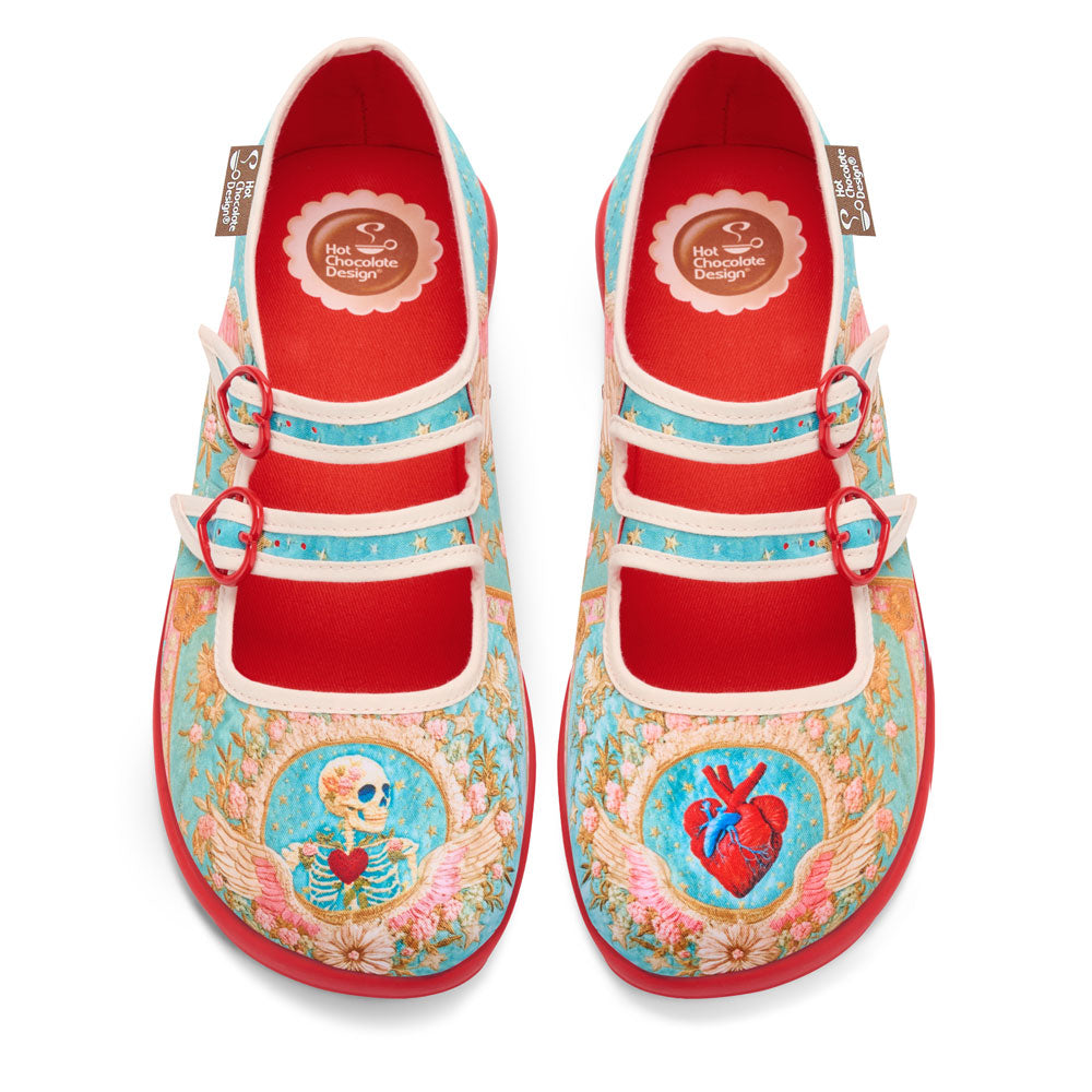 Anatomy Skeleton Heart Mary Jane Flat