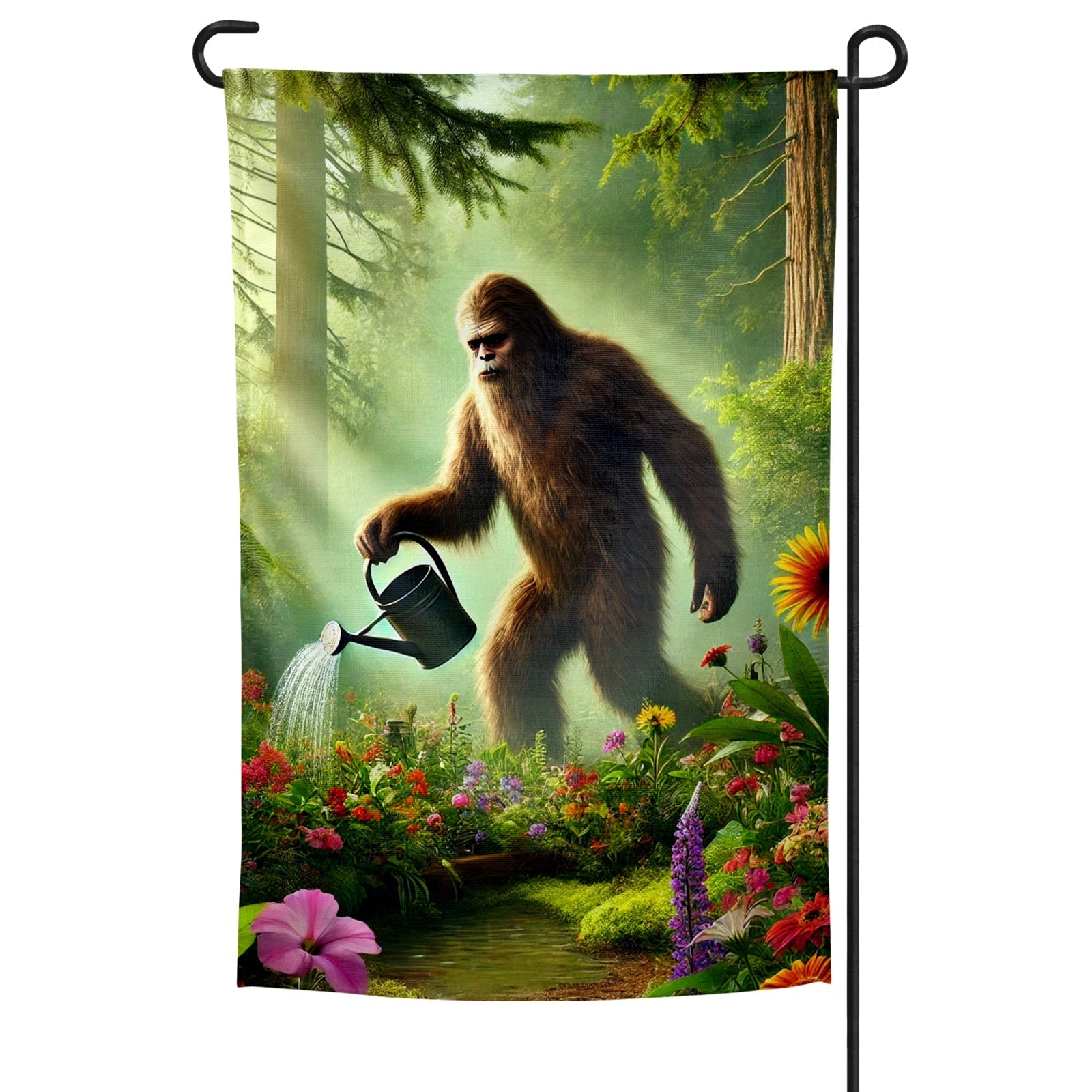 Original Underground Bigfoot in the Garden Garden Flag