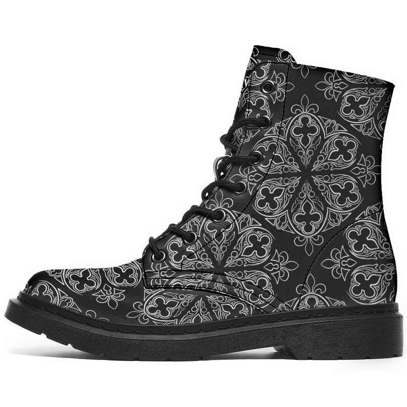 Witchwood Vegan Unisex Gothic Ornaments Combat Boots