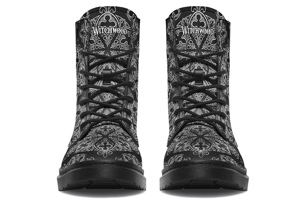 Witchwood Vegan Unisex Gothic Ornaments Combat Boots