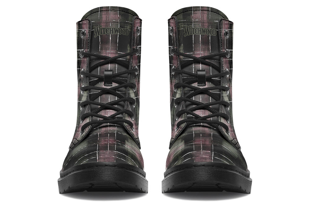 Witchwood Vegan Unisex Plaid Punk Combat Boots
